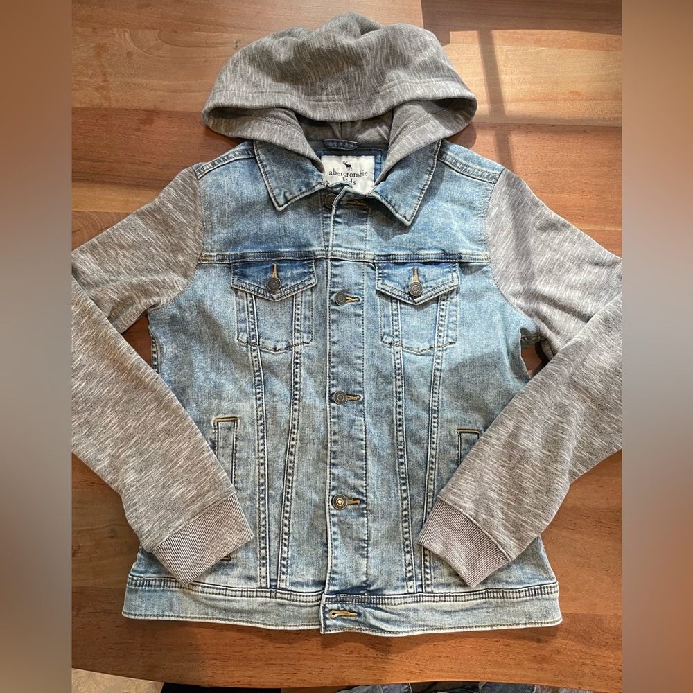 Abercrombie Kids jean jacket with hood